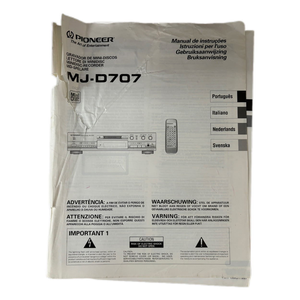 PIONEER MINIDISC RECORDER Mj-D707 Mode D'emploi/(Copie) Au Format Livret EUR 5,49 - FR PIONEER MINIDISC RECORDER Mj-D707 Mode D'emploi/(Copie) Au Format Livret EUR 5,49 - FR