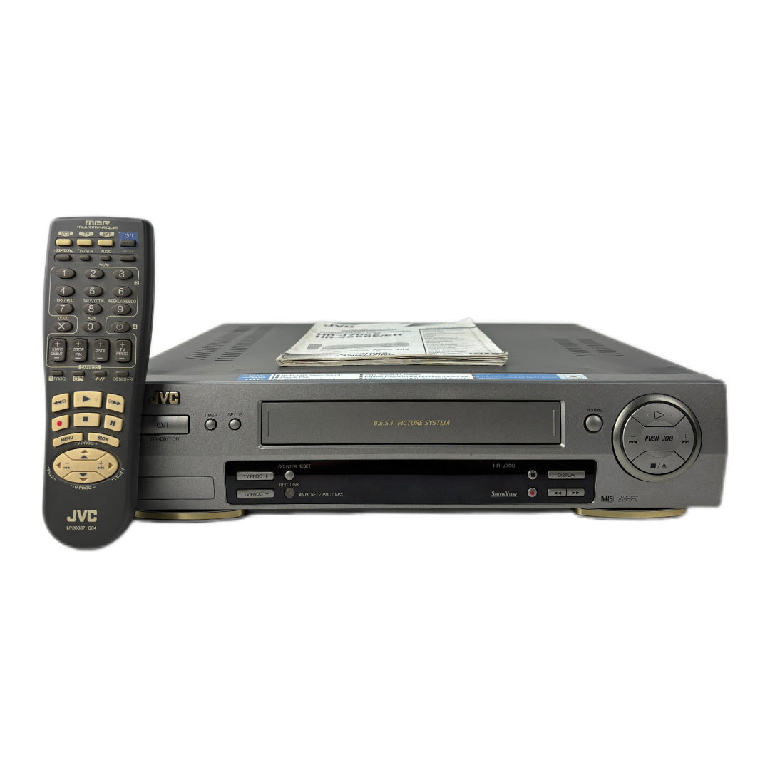 JVC HR-J700 Video Cassette Recorder - With Remote & User Manual