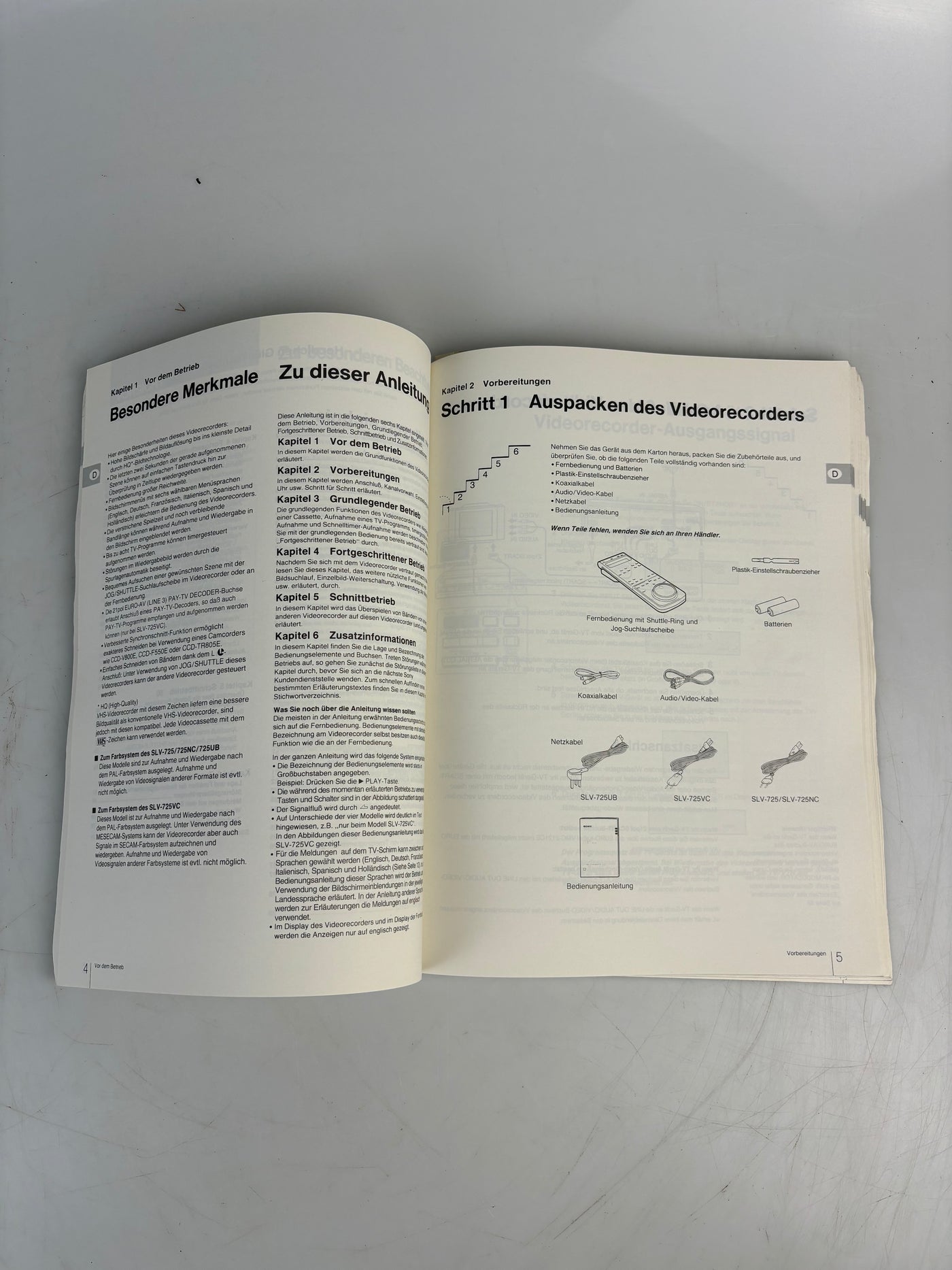 Sony SLV-725 Video Cassette Recorder Manual