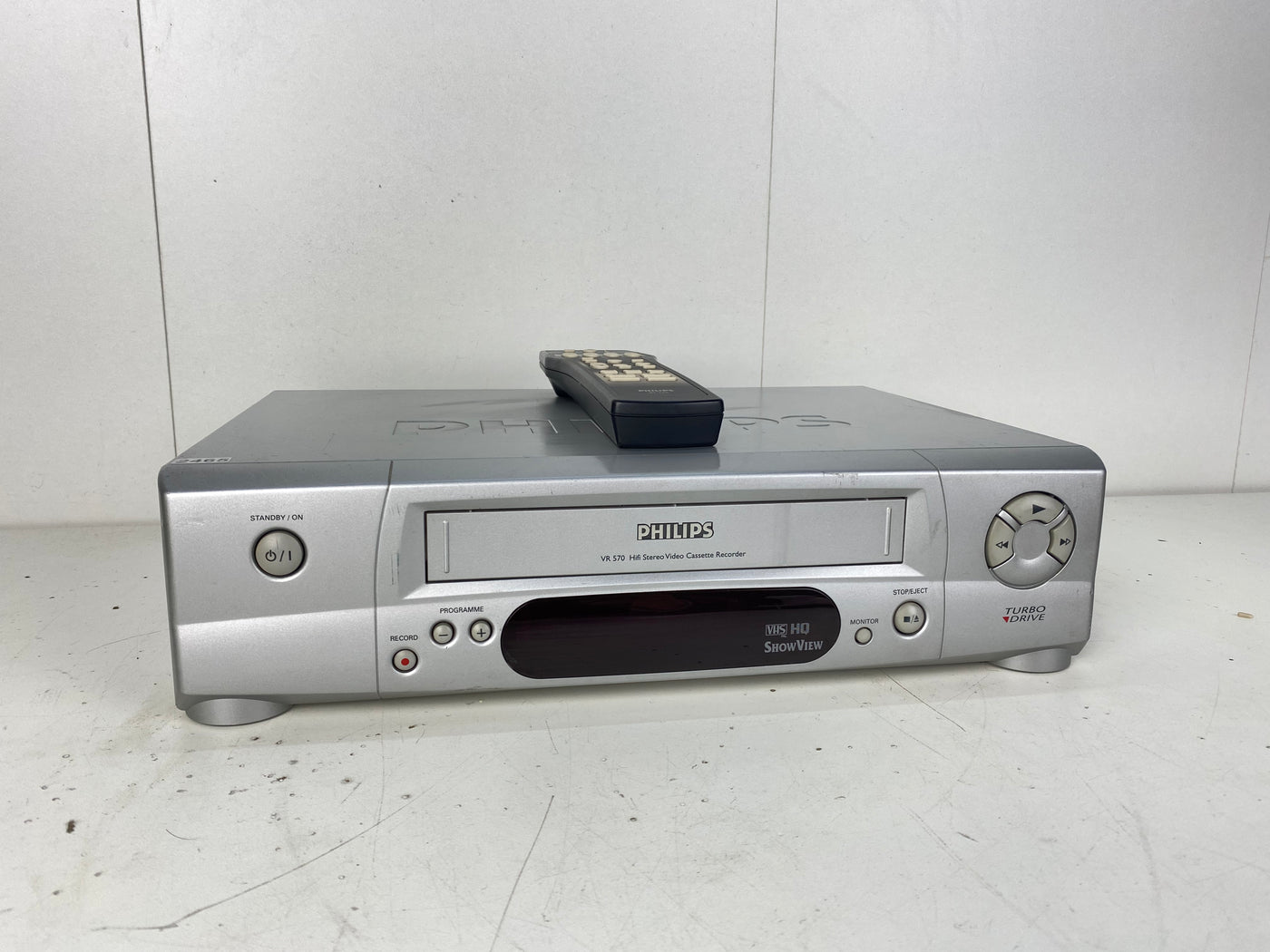 Philips VR 570 VHS Video Cassette Recorder | With Remote Control