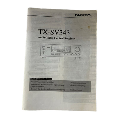 Onkyo TX-SV343 Audio Video Control Receiver User Manual