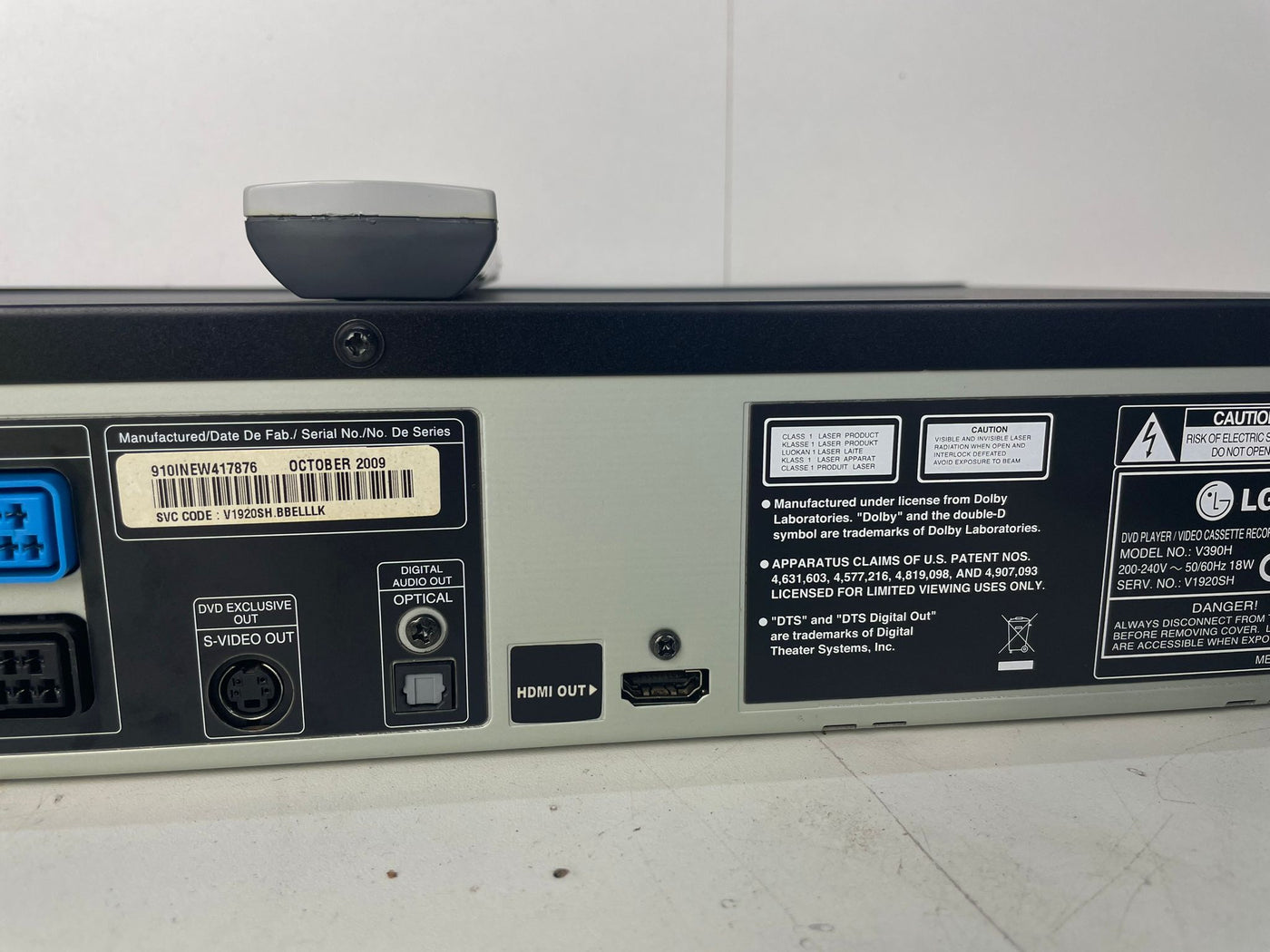 LG V390H DVD & VCR-recorder met HDMI, DivX, MP3 en Simplink | Video Recorder VHS with remote