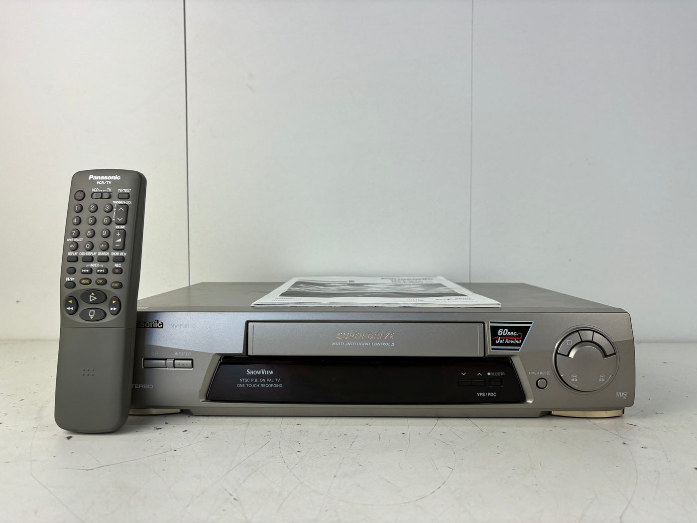 Panasonic NV-FJ610 Video Cassette Recorder | Super Drive - With Remote