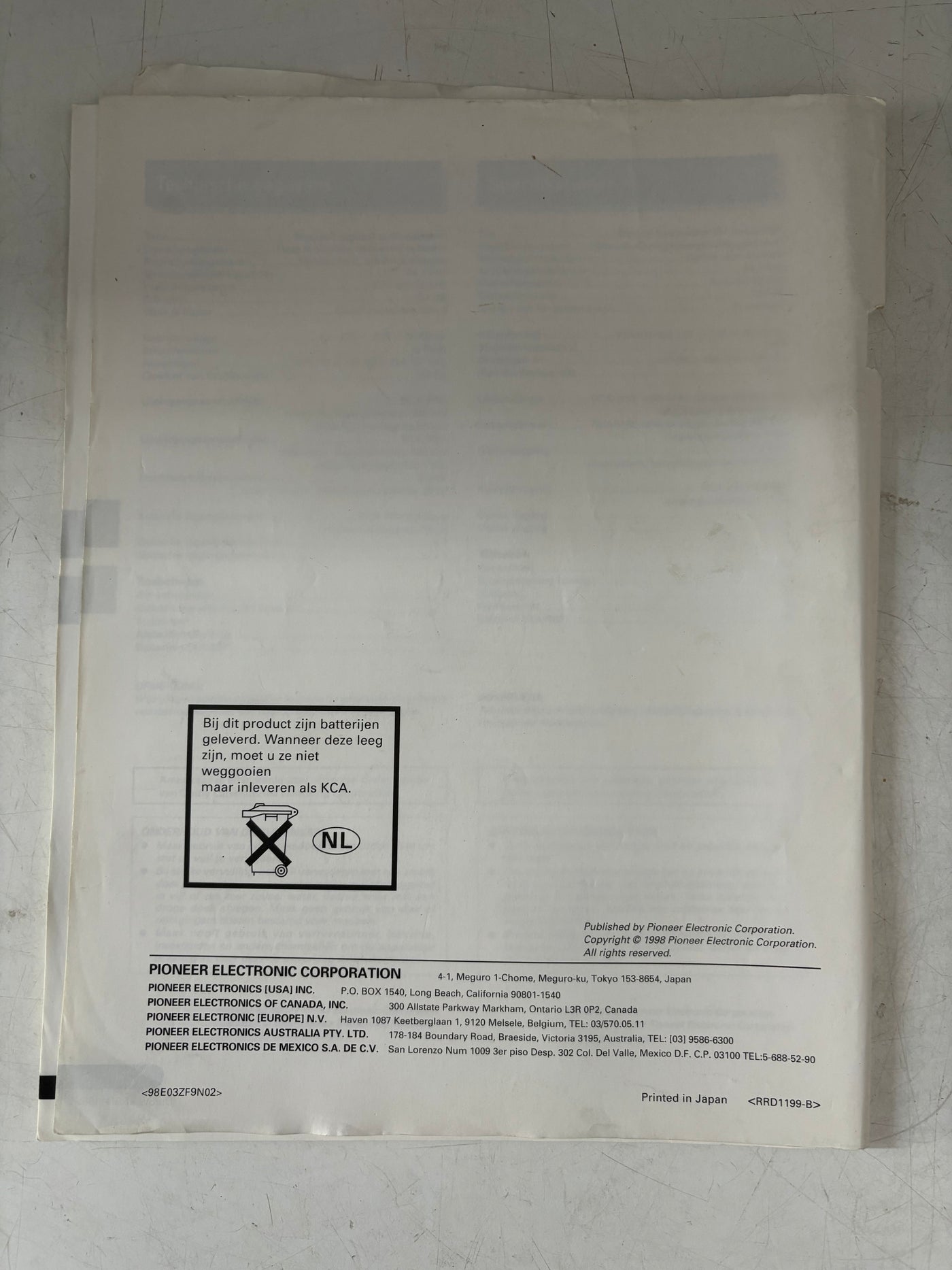 Pioneer MJ-D707 Minidisc-Recorder User Manual