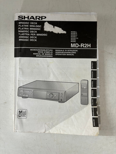 Sharp MD-R2H Minidisc Deck User Manual