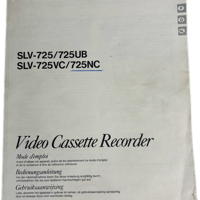 Sony SLV-725 Video Cassette Recorder Manual