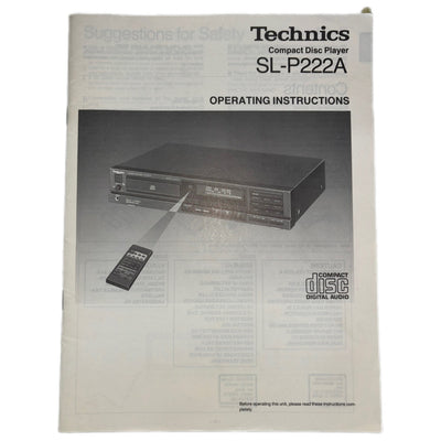 Technics SL-P222A Compact Disc Player User Manual