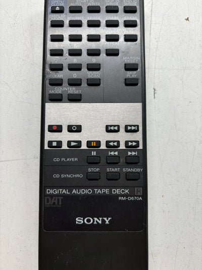 Sony RM-D670A Digital Audio Tape Deck Remote Control