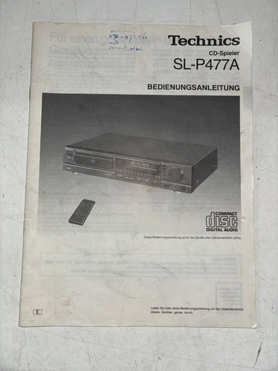 Technics SL-P477A Compact Disc Player User Manual