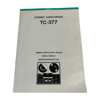 Sony TC-377 Instruction Manual