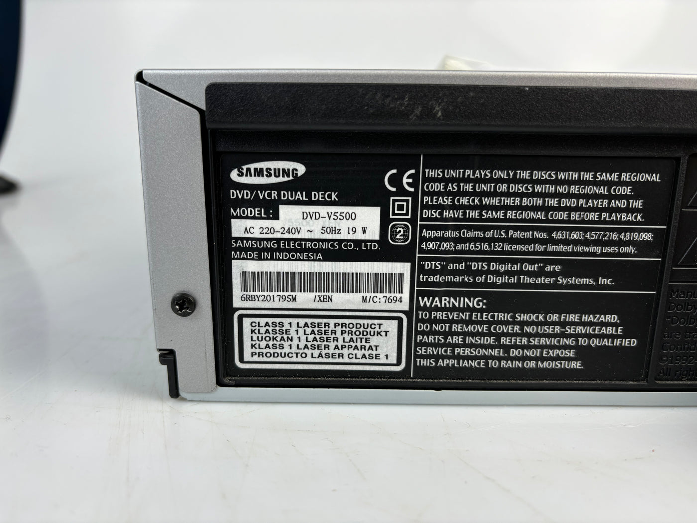 Samsung DVD-V5500 DVD / VHS Recorder