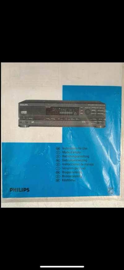 Philips DCC 300 Digital Compact Cassette Player Manual