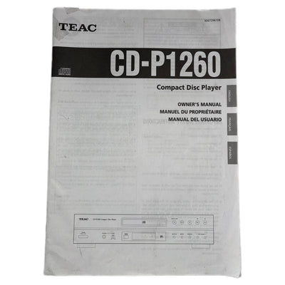 Teac CD-P1260 Compact Disc Player User Manual