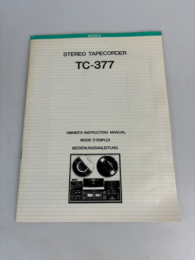 Sony TC-377 Instruction Manual