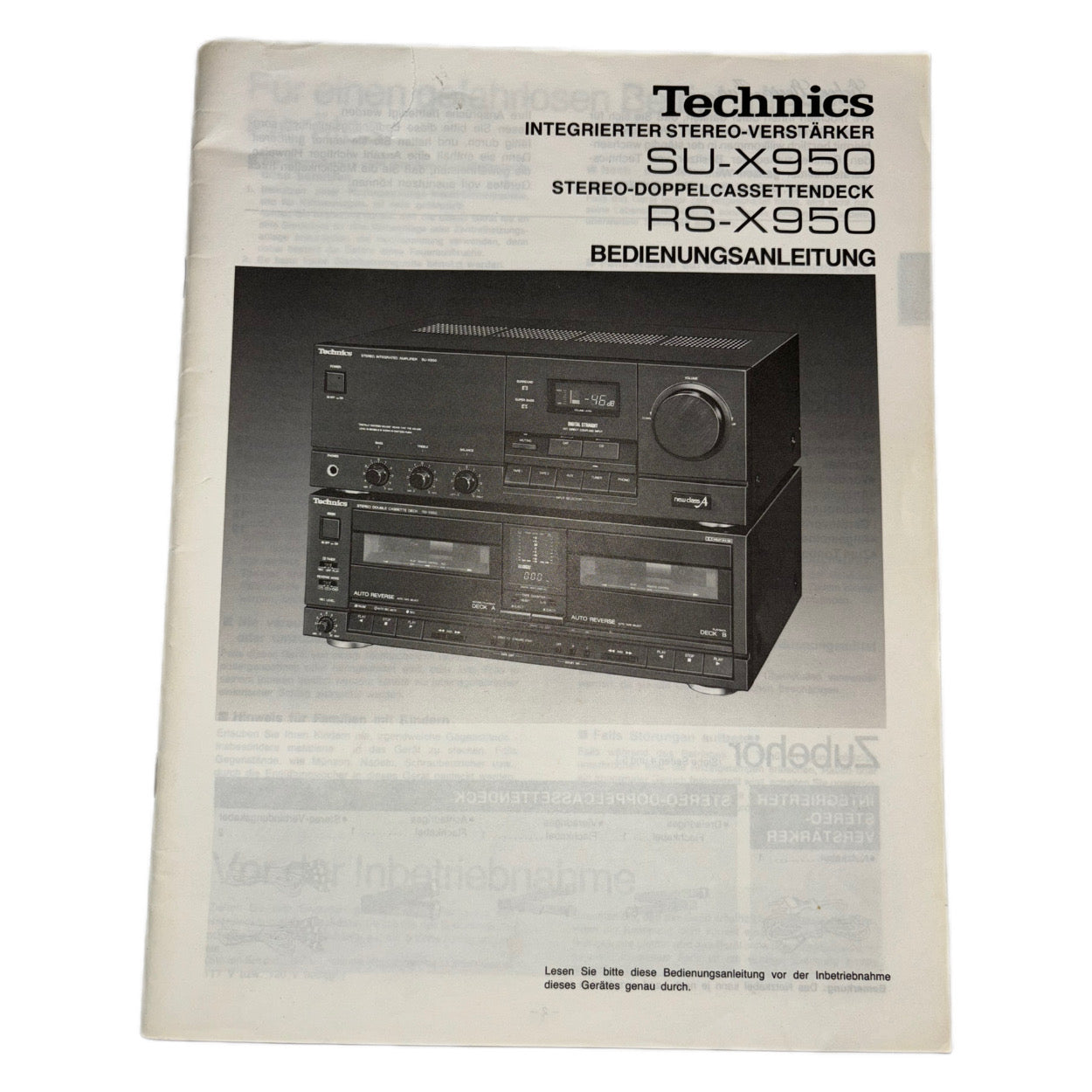 Technics SU-X950 Stereo Integrated Amplifier User Manual