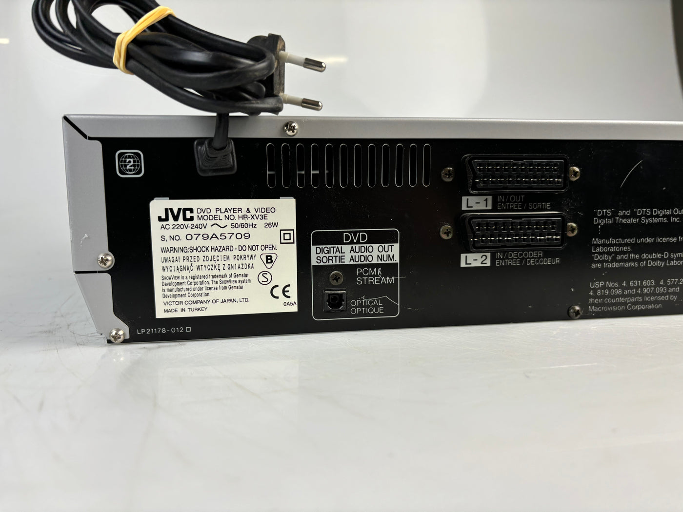 JVC HR-XV3E DVD Player & Video Recorder