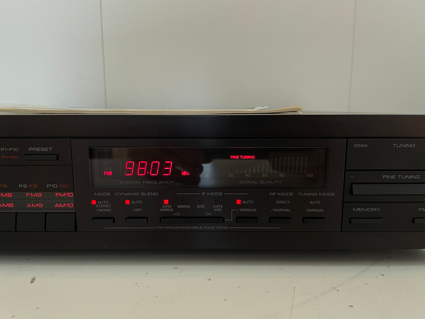 Yamaha T-85 Natural Sound AM/FM Stereo Tuner (1986-88)